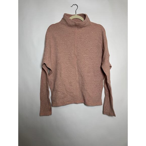LULULEMON Along the Way Mock Neck Long Sleeve Heathered Copper Clay Pink - Picture 2 of 8